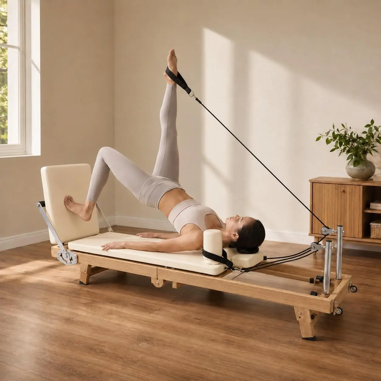 75-Inch Foldable Pilates Reformer for Home Gym - 90% Pre-Assembled, Dual Resistance (Springs + Latex Bands), Jump Board, Adjustable Footbar, Full Workout Bundle for Adults