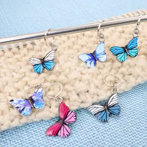10 Stitch Markers, Weaving Tools, Open Rings, Closed Rings, Colorful Butterfly Markers, Knitting Counters, Crochet Supplies, Knitting Items, Markers for Sweater Patterns, Crochet Additions, Knitting Aids, Markers for Sock Patterns
