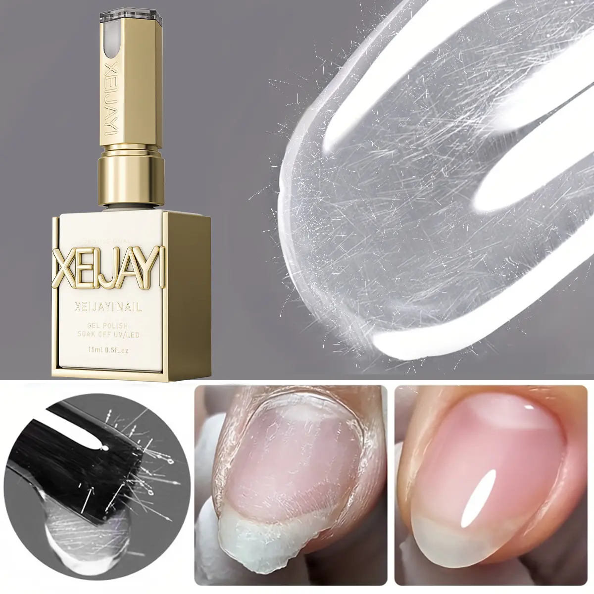 1PC 15ML Nail Fiber Repair Glue for Alcohol-Free, Long-Lasting Thickening and Strengthening Formula for Nail Art, Nail Strengthening and Repair, Product