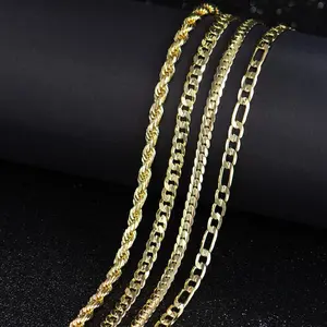 Holylegend No Fade 14K Gold-Plated Rope,Miami, Figaro,Cuban Necklace Chain 24 Inches Long, High Quality, Unisex, 8mm/10mm Width, Secure Clasp