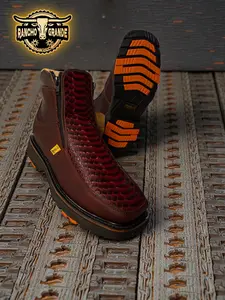 Zapato Bota para Hombre Resistente a Resbalones Piel Genuina Diseno de pitoonn / Men's shoes boots Slip Resistant Genuine Leather Pittonn  Print Design