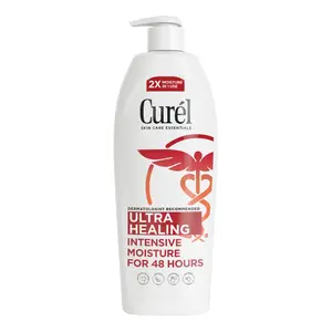Curel Ultra Healing Lotion, Hand and Body Moisturizer for Extra Dry Skin, with Advanced Ceramide Complex and Hydrating Agents, for Tight Skin, 20 Ounces