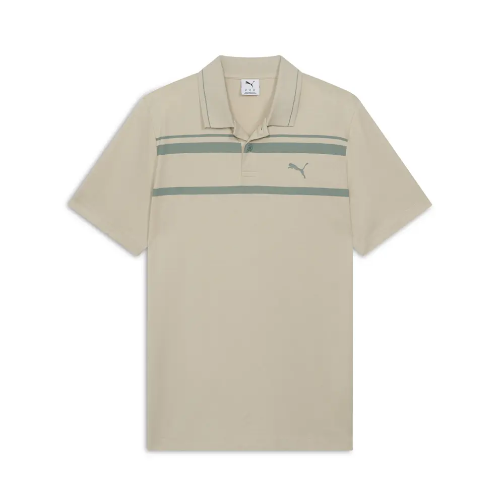 PUMA Mens Essentials Elevated Striped Short Sleeve Shirt Casual Casual - Beige