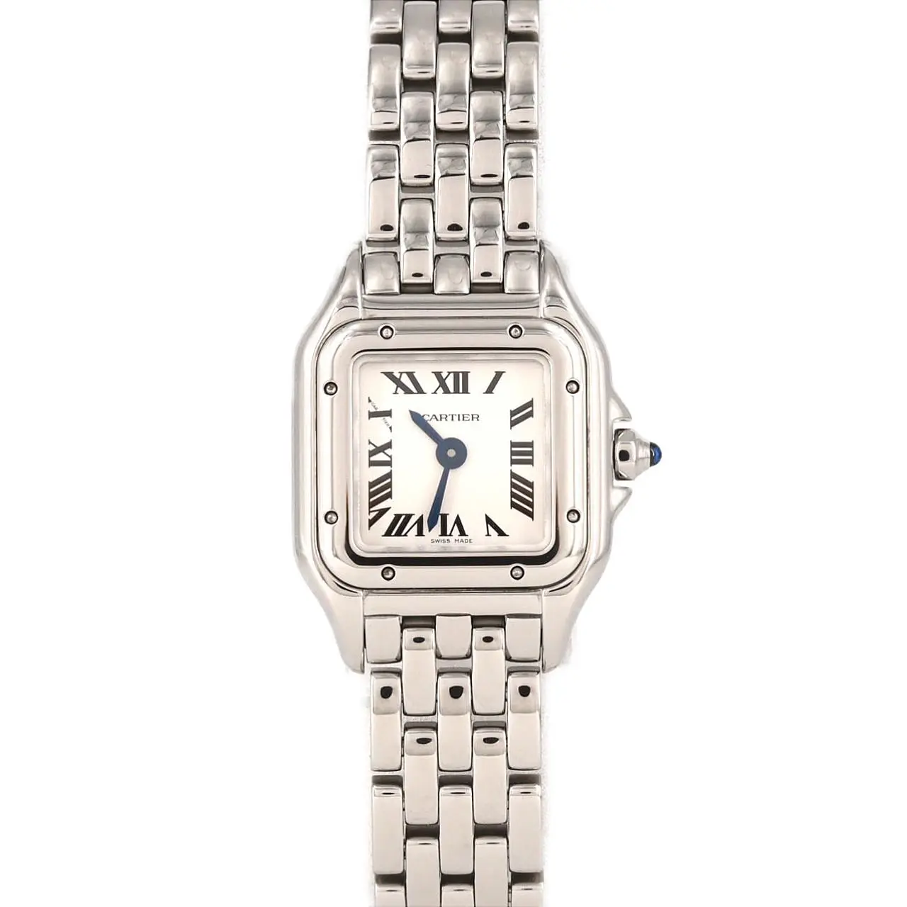 Pre-owned Cartier Stainless Small Leather Goods Mini Panthere de Steel