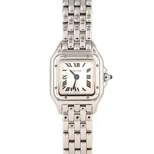 Pre-owned Cartier Stainless Small Leather Goods Mini Panthere de Steel