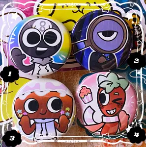 Dandy's World Button Pins, Kawaii Buttons, Dandy’s World Merch, And Dandy’s World Roblox Collection, Cute And Creepy Fan-Inspired Designs, Perfect For Bags Jackets And Collectors