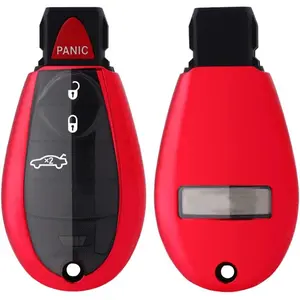 TPU Protector Key Fob Cover Case fit for Dodge Ram 1500 2500 3500 GQ4-53T Grand Caravan Chrysler Town and Country Cherokee Keyless Entry Key Fob (Red)