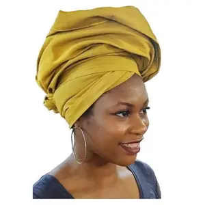 Gold Cotton African Head Wrap