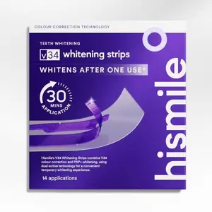 Hismile V34 Whitening Strips, Teeth Whitening Strips, Purple Tooth Whitening,  Combining Whitening and Colour Correction