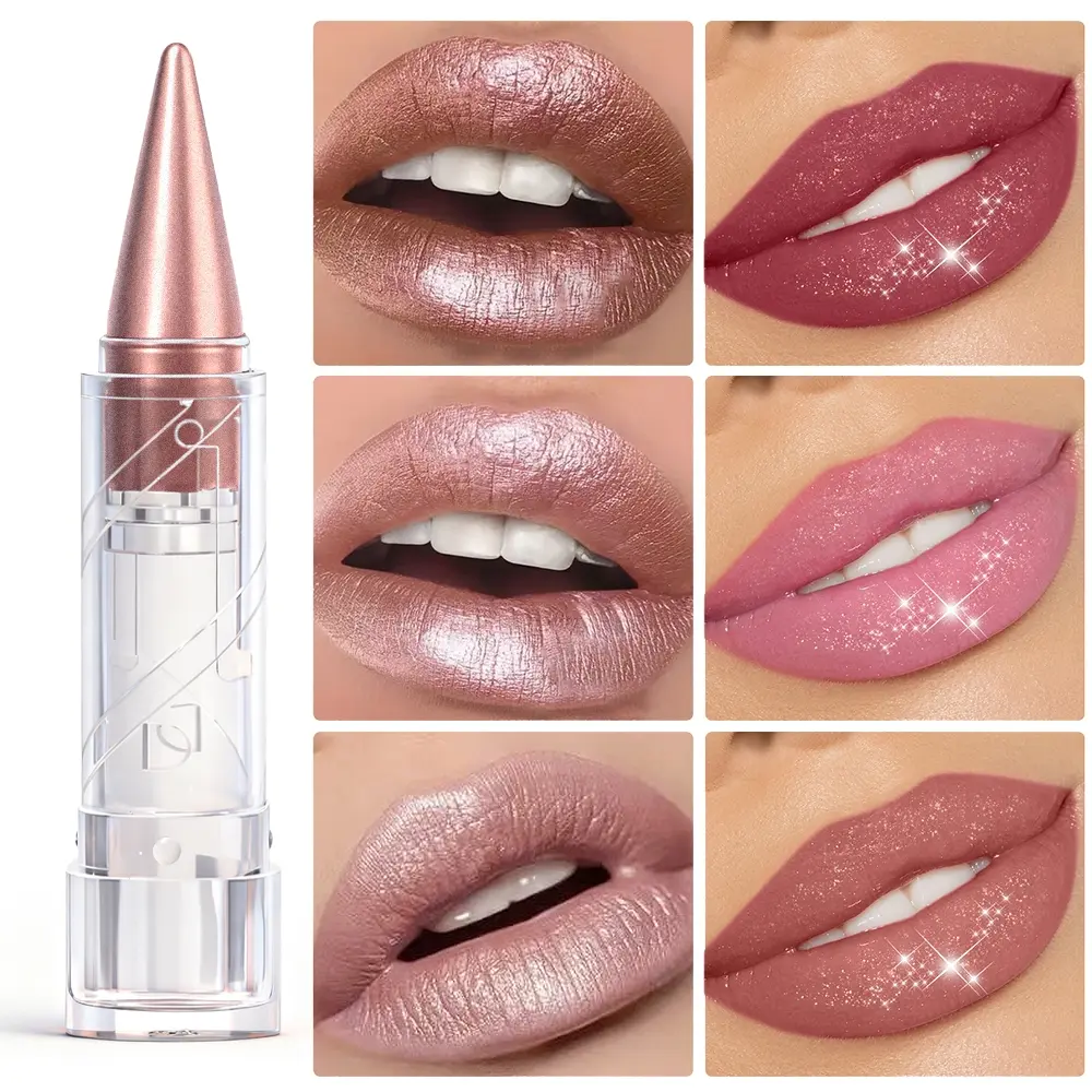 Multipurpose Shiny Lipstick, Cosmetic Lipstick, Shimmering Lip, Highly Pigmented Long Lasting, Waterproof Sweatproof, Diamond Shine Texture, Non-Sticky, for Lips Face Eyeshadow, Glossy Balm Finish, Beauty Lipstick, Glowy Lip