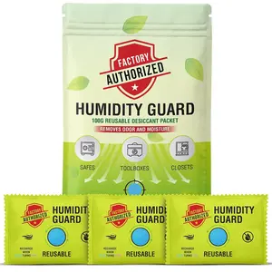 Desiccant Packs 3-Pack Rechargeable Dehumidifier Moisture Absorbers for Closet, Safe, Toolbox, Storage Reusable Desiccant for Odors and Moisture