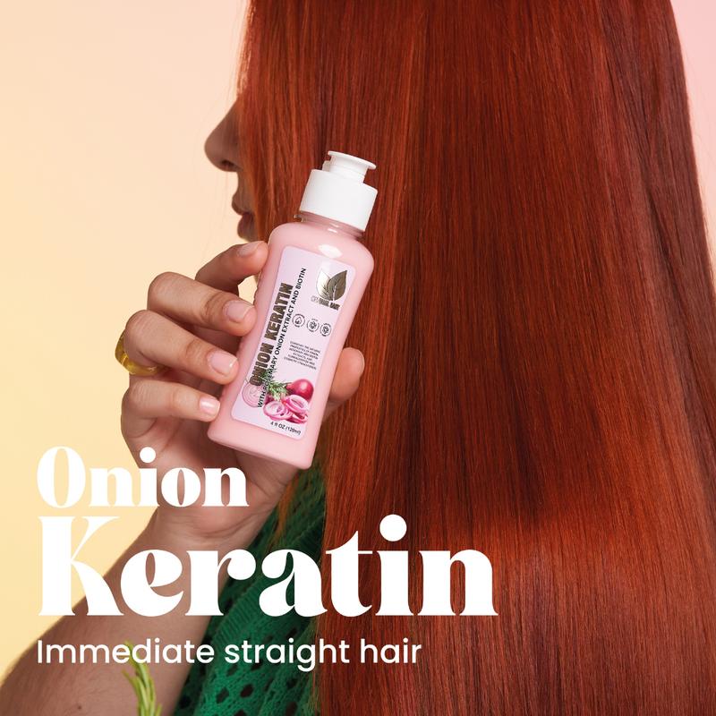 Natural Sant – Keratin & Shampoo Duo Box | Onion, Rosemary & Biotin | Anti-Frizz & Shine | Formaldehyde-Free (4.05 Fl Oz / 120 ml)