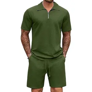COOFANDY Mens Tracksuit Casual 2 Piece Quarter Zip Polo Shirt and Shorts Set Athletic Jogging Sports COOFANDY Mens Tracksuit Casual 2 Piece Quarter Zip Polo Shirt and Shorts Set Athletic Jogging Sports