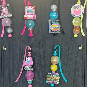 Sassy Reader Beaded Bookmarks in Various Colors with Unique Designs and Fun Quotes for Book Lovers