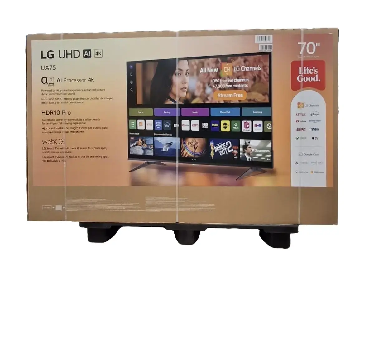 LG 70" UA75 Series 4K UHD LED Al Smart webOS 25 TV, 70UA7500