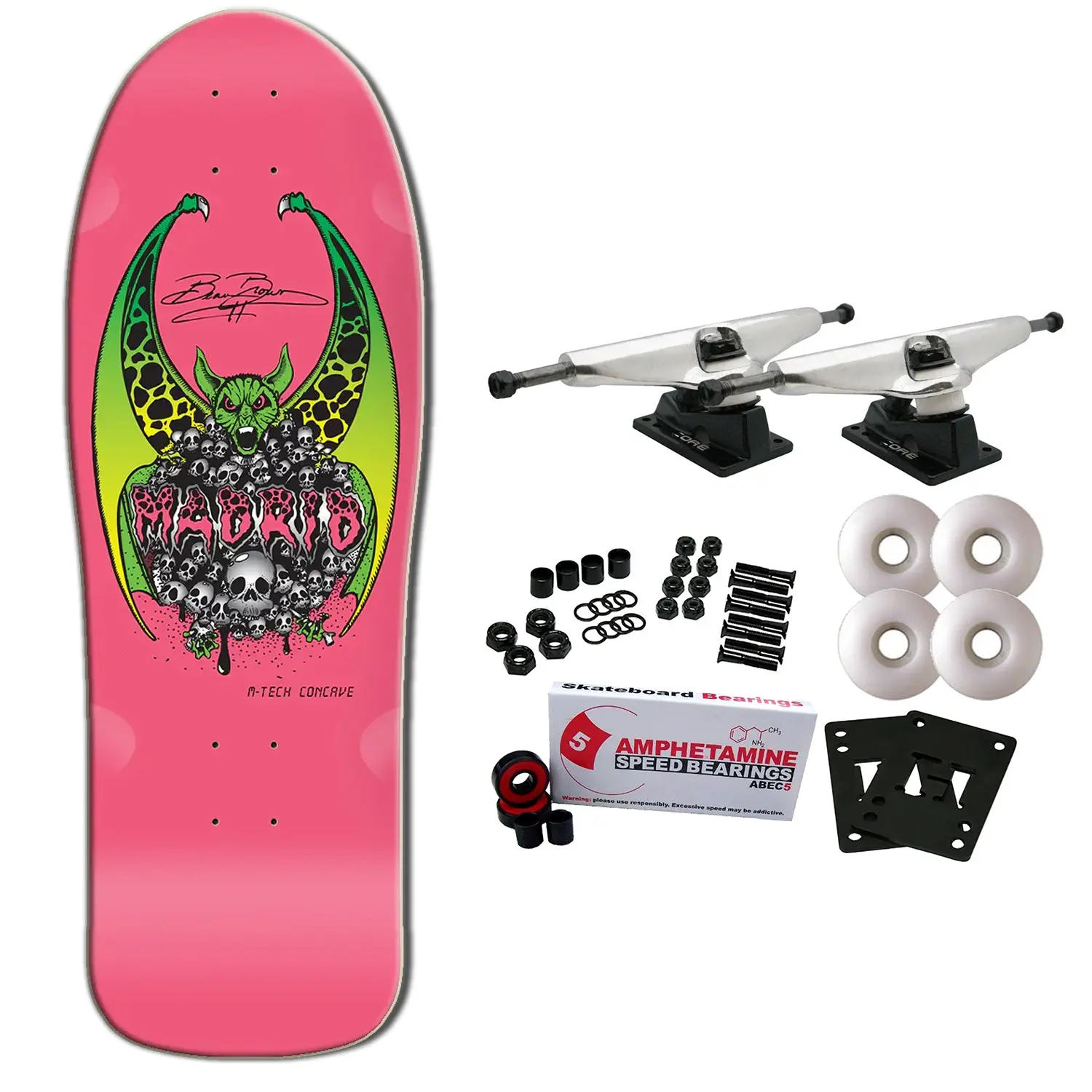 Madrid Skateboard Complete Beau Brown Re-Issue Pink 10.375" x 30.625"
