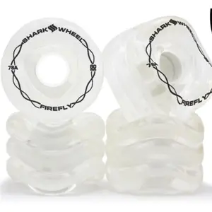 LIGHT UP SHARK WHEEL 70MM, 78A FIREFLY - CLEAR WITH MULTI-COLOR LIGHTS