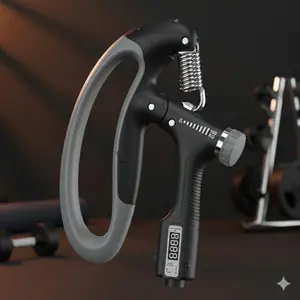 Adjustable Gripper with Counter, 10-100kg Finger & Forearm Strength Trainer, Heavy Duty Hand Grip for Home Gym, Arm Muscle Building Exercise Equipment