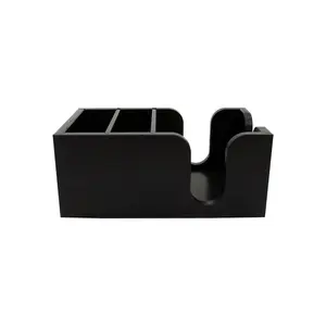 Wooden Bar Top Napkin Caddy with Black Stain Finish - Home Organizer Storage Box, Ideal Gift for Home Supplies Organization, Boxes