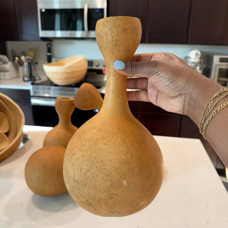 Versatile Handcrafted Gourd Décor – Perfect for Drinks and Display!