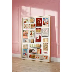 Vintage Matchbox Print, Trendy Matches Poster