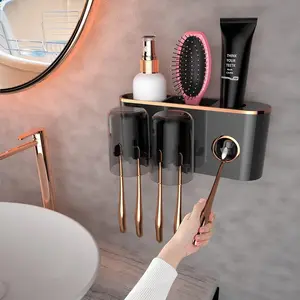 Holders Bathroom Accessories with  Dispenser, 2 Cups  Holder Wall Mounted Bathroom Decor