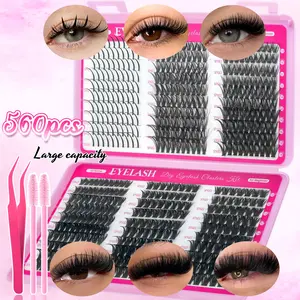 Russian Eyelash Extensions, Pointed Lashes, Individual Lashes, 40D-120D, Voluminous D-Curl, 10-18mm, DIY, 6 Styles, Synthetic