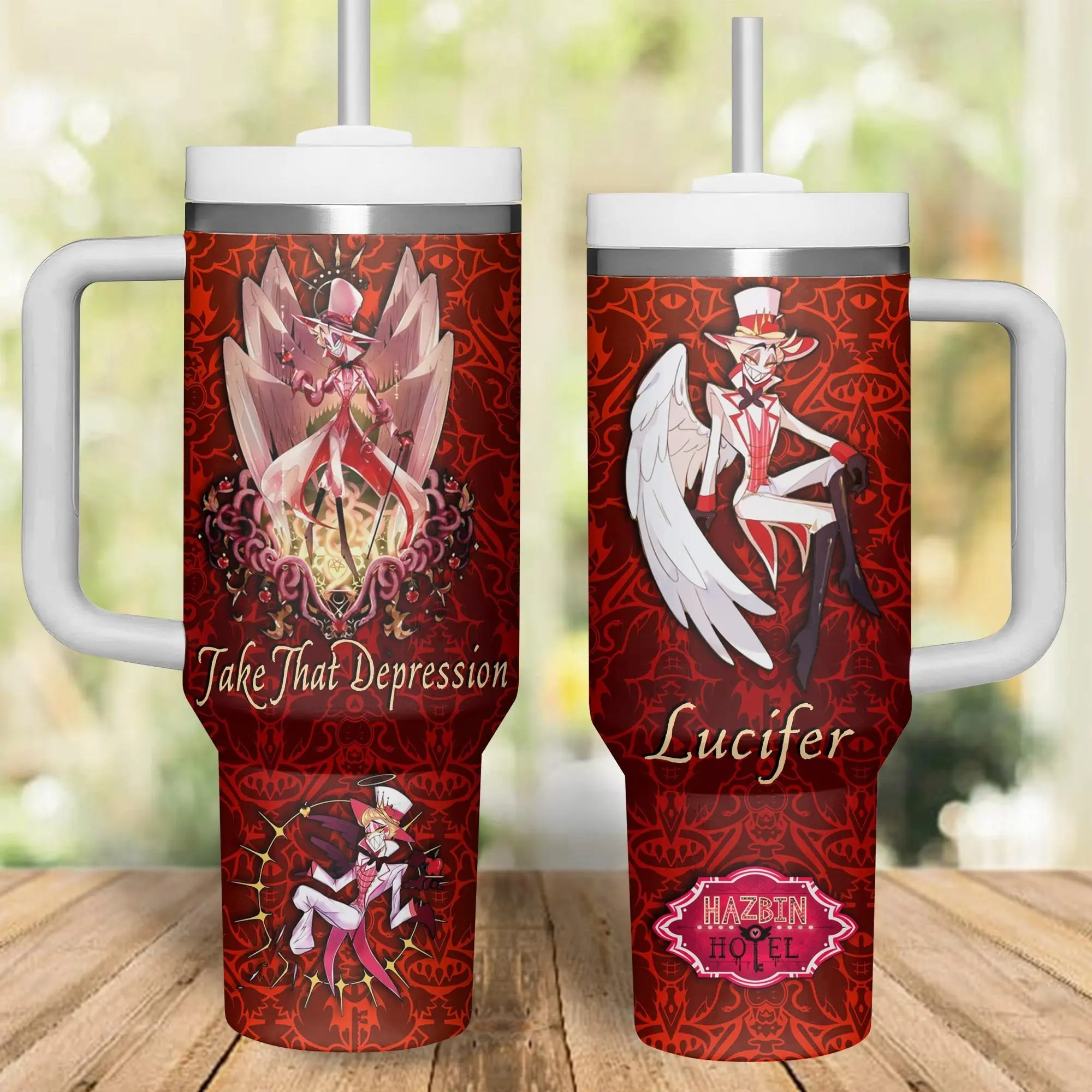 Hazbin Hotel 20oz - 40oz Tumbler Stainless Steel with Straw, Double Wall Insulated, With Handle – Epic Cartoon Movies Series Design, Perfect Gift for Fans