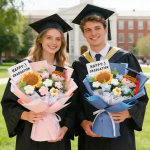 Handmade Crochet Graduation Flowers Unique Gift for Senior Night College & High School Grads Perfect for Son's Graduation Celebration