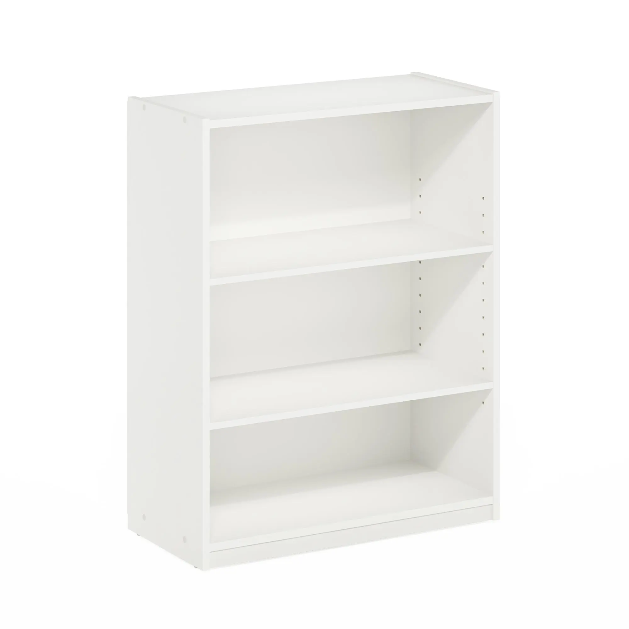 GEHRY 3-Tier Design Storage Bookshelf, 11.6x24.8x31.6 in Indoor Shelves & Racks Furniture, for Living Room, Home Office, White, Three Tier Design