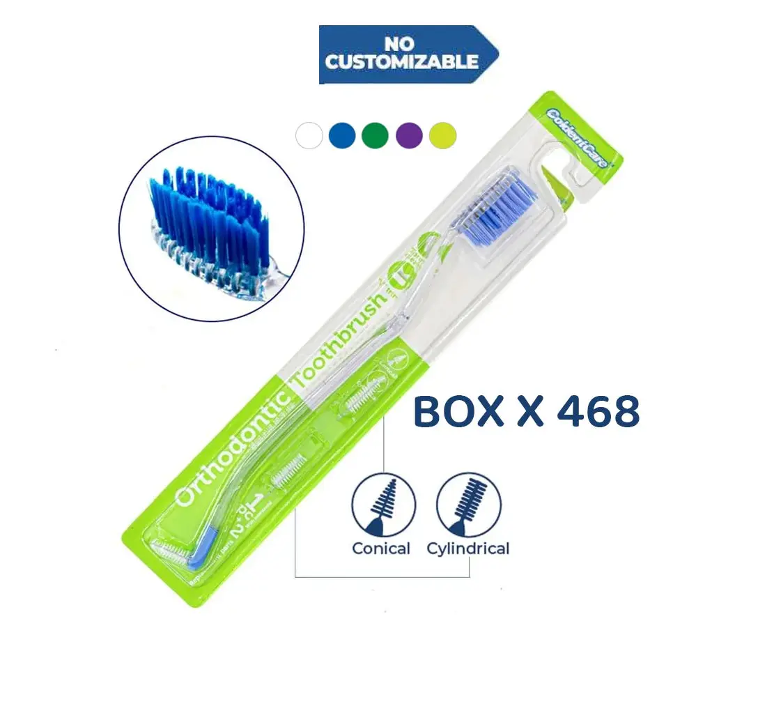 Box of 468 Units V-Shaped Orthodontic Toothbrush for Braces – Interproximal Dental Brush for Brackets & Wires – Deep Clean, Gentle & Durable – Part of Orthodontic Oral Care Kit, Eco-Friendly 12910T 1 Unit