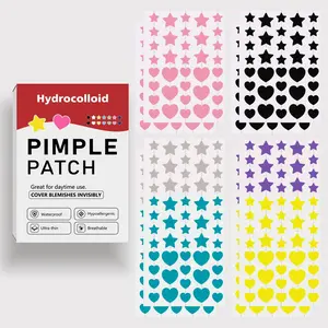 432 PCS Cute Star & Heart Hydrocolloid Blemish Patches - 6 Colors 2 Shapes, Daily Face Care Cover Stickers, Hydrocolloid Acne Patch