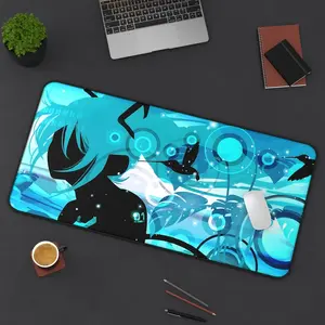 Hatsune Miku Desk Mat | Blue Silhouette Mouse Pad | Gamer Office Decor | Anime Workspace | Student Gift Idea