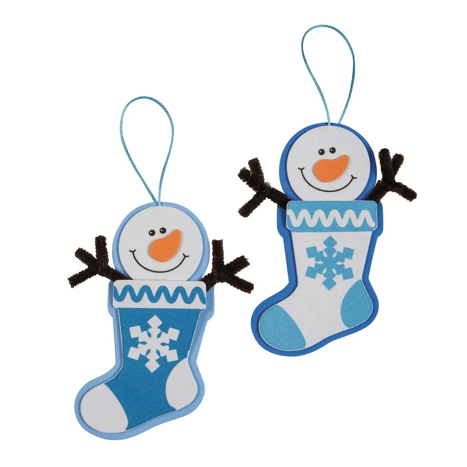 2 3/4" x 5" Winter Snowman Stocking Christmas Ornament Craft Kit - Makes 12
