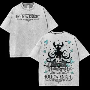 Hollow Knight SIlksong hornet vessel princess v5 indies Washed anime manga game T Shirts Streetwear graphic tee Menswear unisex vintage merch graphic design
