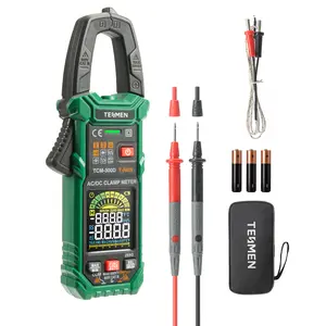 TESMEN TCM-300D Smart Clamp Meter, 6000 Counts, Smart Measurement, Auto-Ranging with AC/DC Voltmeter, Non-Contact Voltage Detection, Measures AC/DC Volatge, AC/DC Current, Resistance, Capacitance, Diode, Temperature, Continuity, Hz% Digital Multimeter