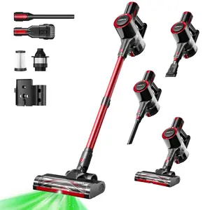 uwant Cordless Vacuum Cleaner, 28Kpa 50 Min Stick Vacuum,Lightweight Vacuum Cleaners for Hardwood & Hard Floors, Pet Hair & Household Vacuum Cleaner, Stick Vacuum for Home, Red VC2401A