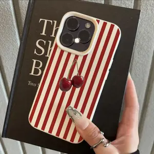Red cherry stripes are available for patterned TPU protective cases, including those for iPhone 17/16/15/14/13/12/11/X/XS/XS Max, making them a perfect holiday gift for friends, family, and yourself.