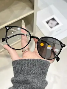 Women's Fashion Photochromic Sunglasses, Casual Stylish Glasses, Uv400 Protection, Metal Frame, Suitable for Travel and Daily Wear