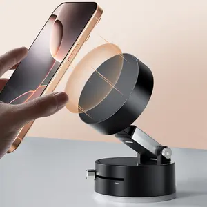 Car Suction Cup Phone Holder with Magsafe, Foldable Design, Fits All Smartphones for Car or Home Use, Multi-Functional Desktop Stand