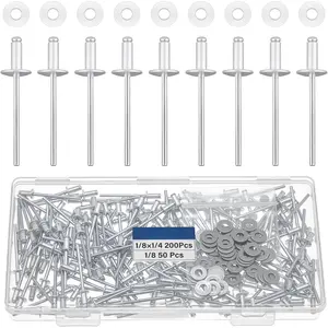 250 count 1/8" x 1/4"   Pop Rivets with Stainless Steel Washers 3.2 x 6.4mm Blind Rivet Assortment Kit