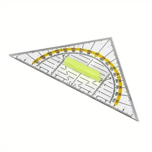 Versatile Measuring Triangle Plastic Ruler, Transparent Retractable Ruler, Shatterproof Office Maths School Set Protractor Ruler