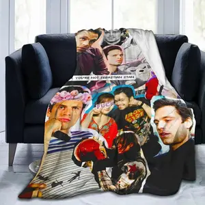 Blanket Sebastians Actors Stan Throw Flannel Blankets Warm Soft Cozy Fuzzy Air Conditioning Blanket for Living Room Sofa Bed Gift Blankets for All Seasons 40"x50"