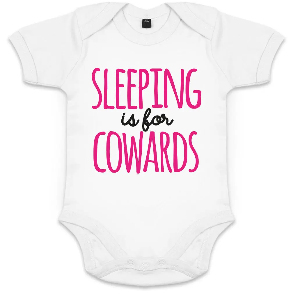 Sleeping Is For Cowards Organic Baby Girl Onesie