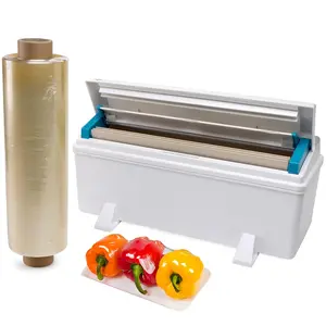 IDL Packaging WP-179D 12" WrapMaster Dispenser with 12" x 2000' Food Film Roll – Complete Food Wrapping Solution on Your Kitchen - 100% Food-Grade and BPA Free