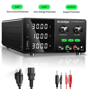 Kualqu Spps-G3010 30v 10a 300w Digital Adjustable Desktop Dc Switching Power Supply, Ocp Ovp Output, Lab School Teaching Repair Battery Fast Charging