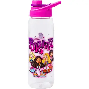 Silver Buffalo Bratz Featuring Cloe, Jade, Yasmin, and Sasha Water Bottle with Screw-On Lid, 28 Ounces