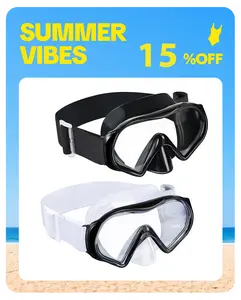 Aegend Swimming Goggles with Nose Cover, Adult Scuba Diving Water Sports Mask, Tempered Glass Lens, Panoramic View, No Leak, Anti-Fog Lens, Knitted Adjustable Fit Strap, for Swimming,summervibes