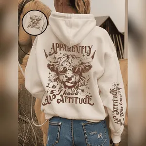 Women's Cow Print Thermal Hoodie, Fashion Casual Letter Graphic Hooded Sweatshirt For Daily Holiday Outdoor Wear, Women Clothing For Fall & Winter, Sweater, Hoodie For Men, Women