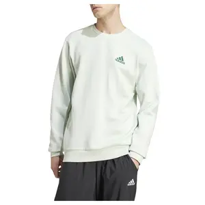 adidas Mens Feelcozy Essentials Crew Neck Sweatshirt Casual Comfort Technology - White adidas Mens Feelcozy Essentials Crew Neck Sweatshirt Casual Comfort Technology - White